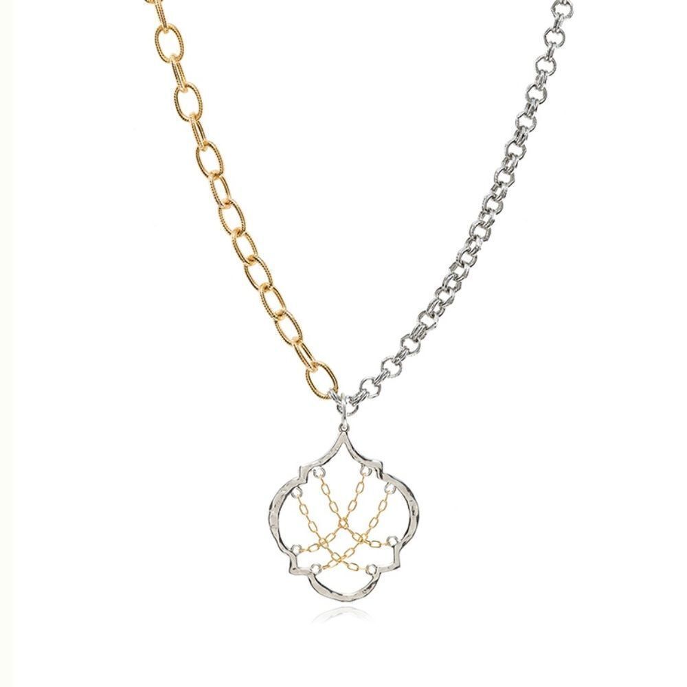Sara Blaine/eSBe Hologram Mixed Metals Necklace